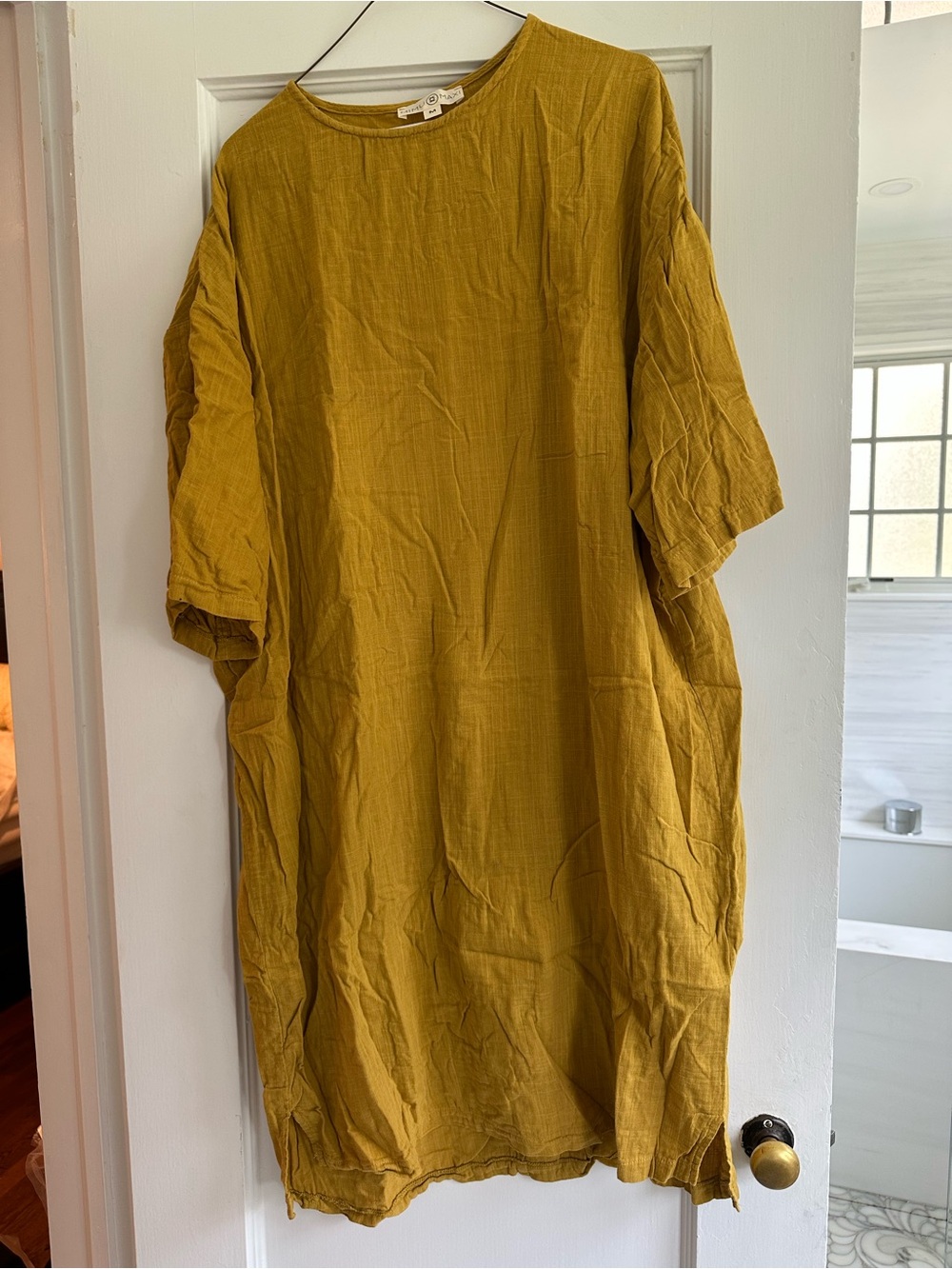 Casual Mustard Shift Tunic Dress